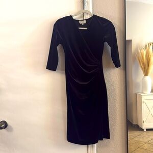 Anatomie Black Velvet Long Sleeve Dress